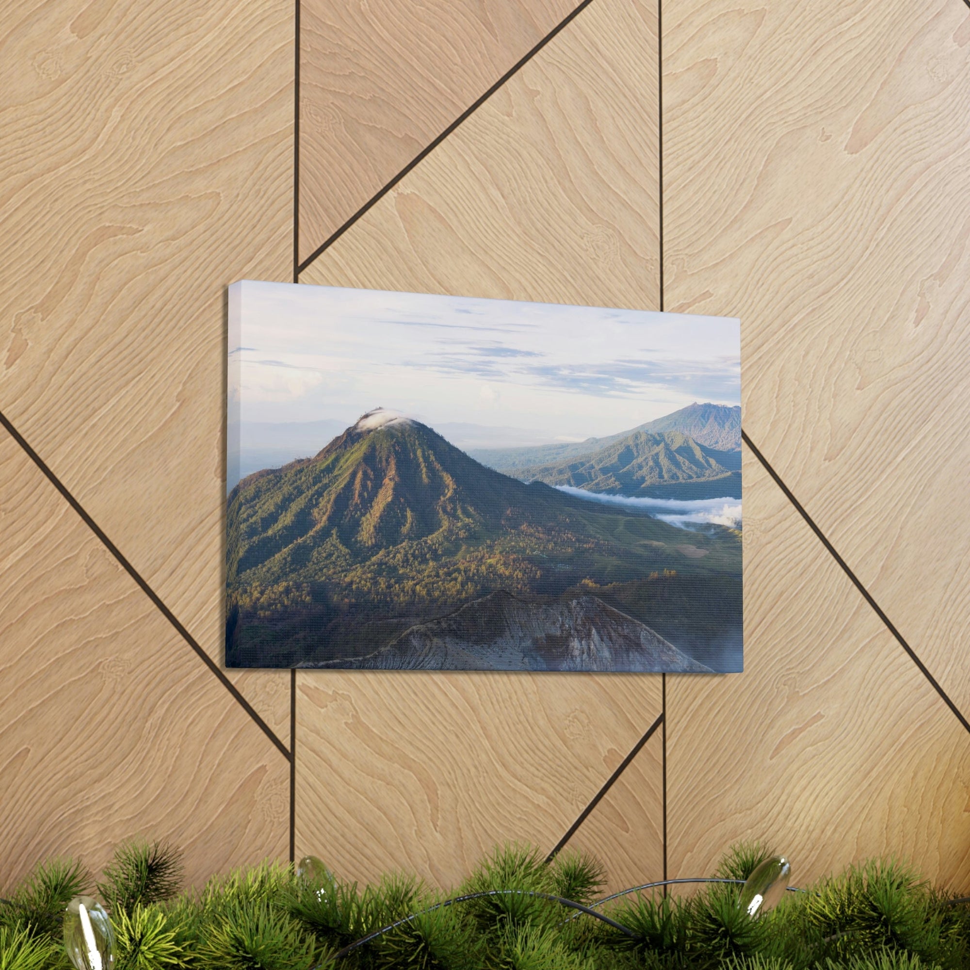 Amazing Mountain Range Surrounded by the Clouds Scene Beautiful Spectacular and Extraordinary Beauty Nature Scene Mountains and Volcano During Sunrise Wall Art Ready to Hang Unframed-Express Your Love Gifts