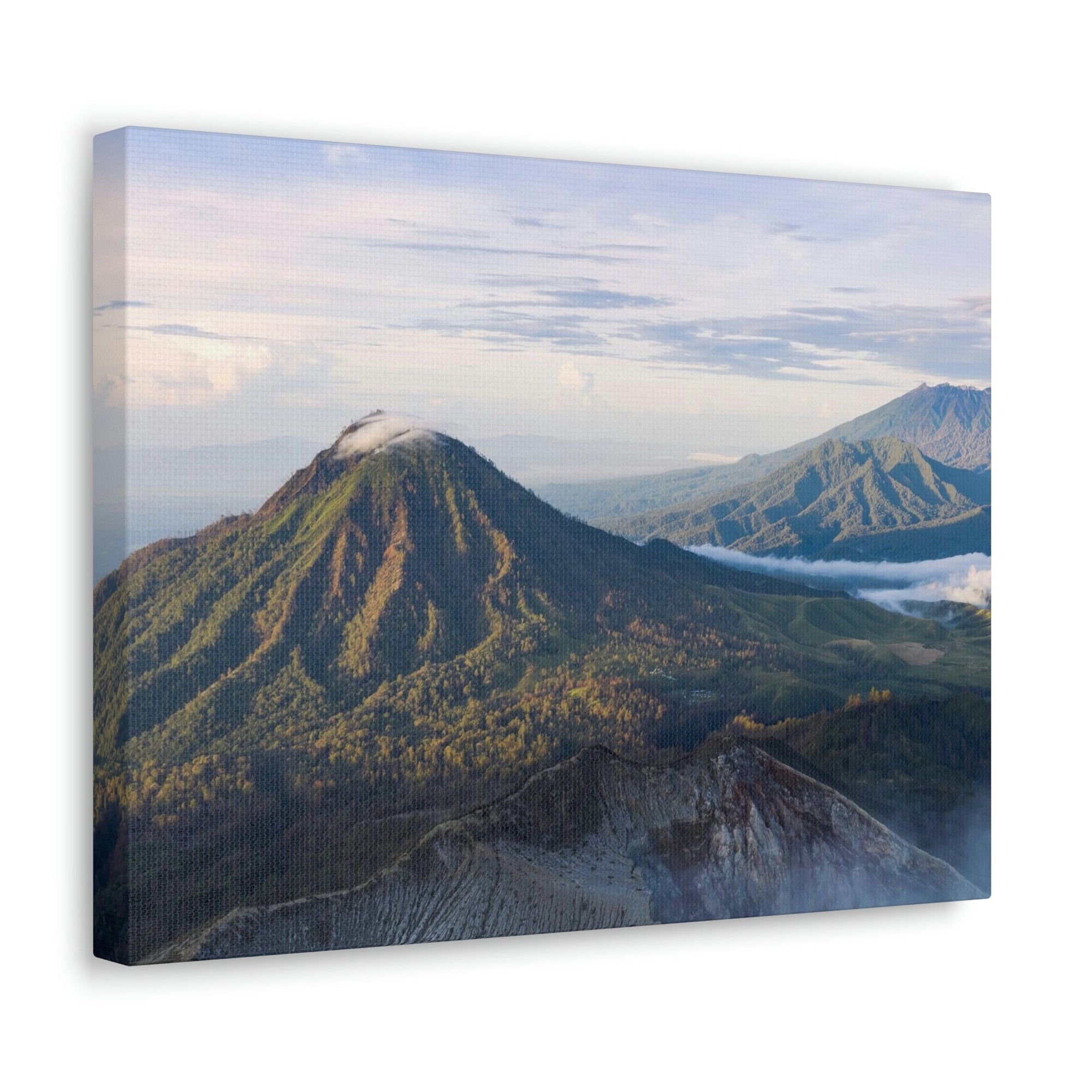 Amazing Mountain Range Surrounded by the Clouds Scene Beautiful Spectacular and Extraordinary Beauty Nature Scene Mountains and Volcano During Sunrise Wall Art Ready to Hang Unframed-Express Your Love Gifts