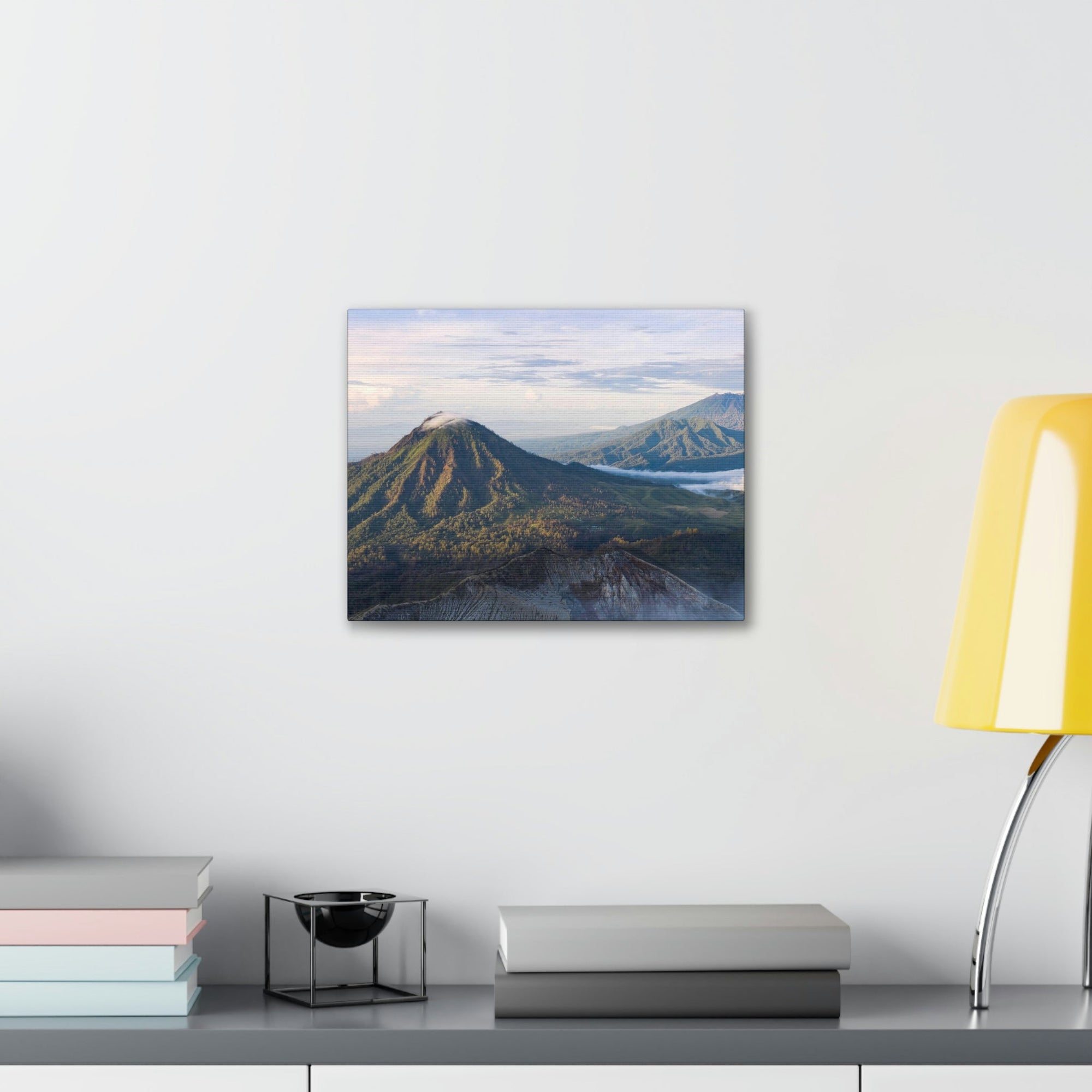 Amazing Mountain Range Surrounded by the Clouds Scene Beautiful Spectacular and Extraordinary Beauty Nature Scene Mountains and Volcano During Sunrise Wall Art Ready to Hang Unframed-Express Your Love Gifts