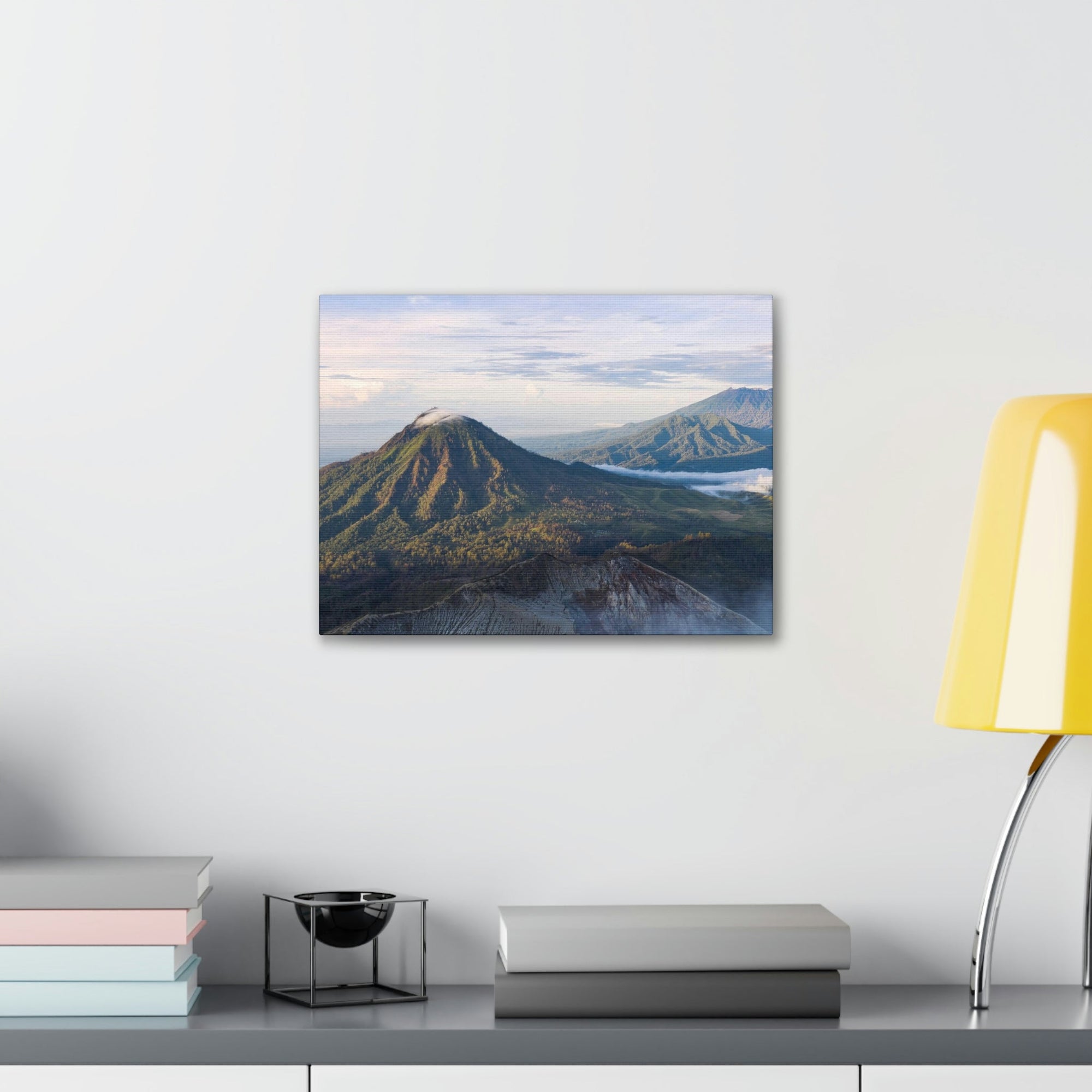 Amazing Mountain Range Surrounded by the Clouds Scene Beautiful Spectacular and Extraordinary Beauty Nature Scene Mountains and Volcano During Sunrise Wall Art Ready to Hang Unframed-Express Your Love Gifts