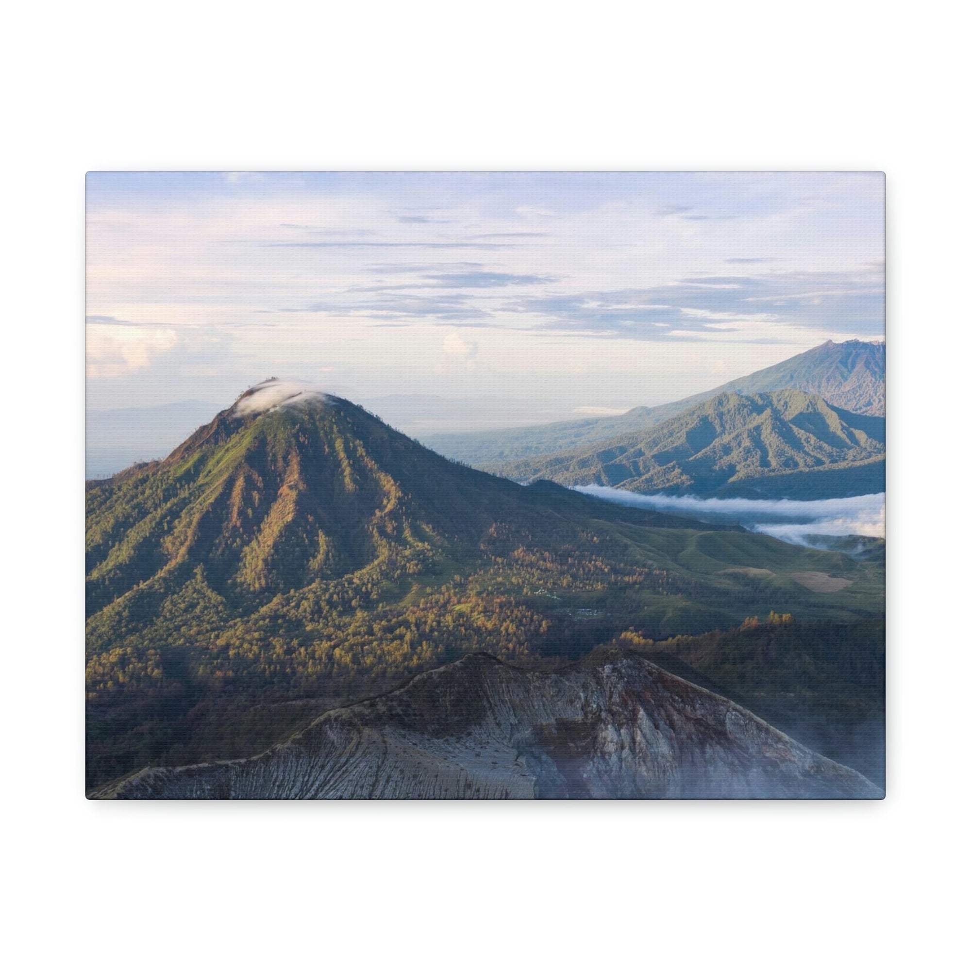 Amazing Mountain Range Surrounded by the Clouds Scene Beautiful Spectacular and Extraordinary Beauty Nature Scene Mountains and Volcano During Sunrise Wall Art Ready to Hang Unframed-Express Your Love Gifts