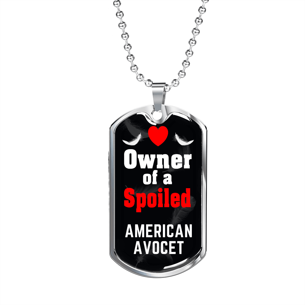 American Avocet Bird Necklace Stainless Steel or 18k Gold Dog Tag 24" Chain-Express Your Love Gifts