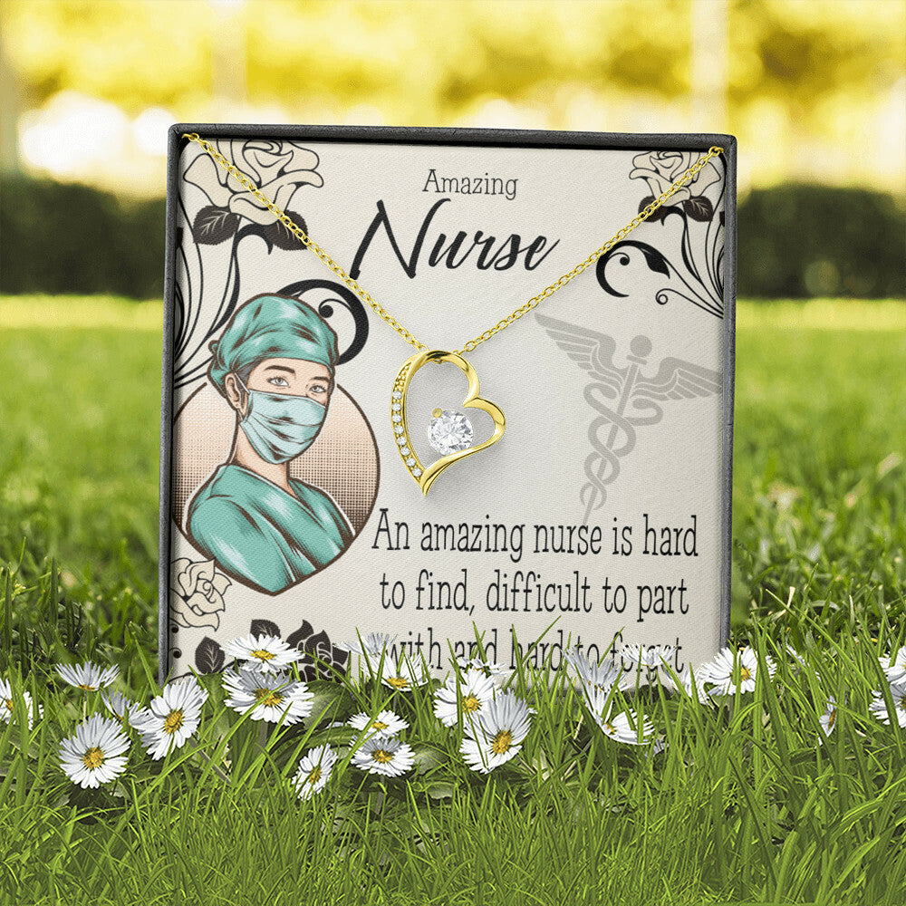 An Amazing Nurse Healthcare Medical Worker Nurse Appreciation Gift Forever Necklace w Message Card-Express Your Love Gifts