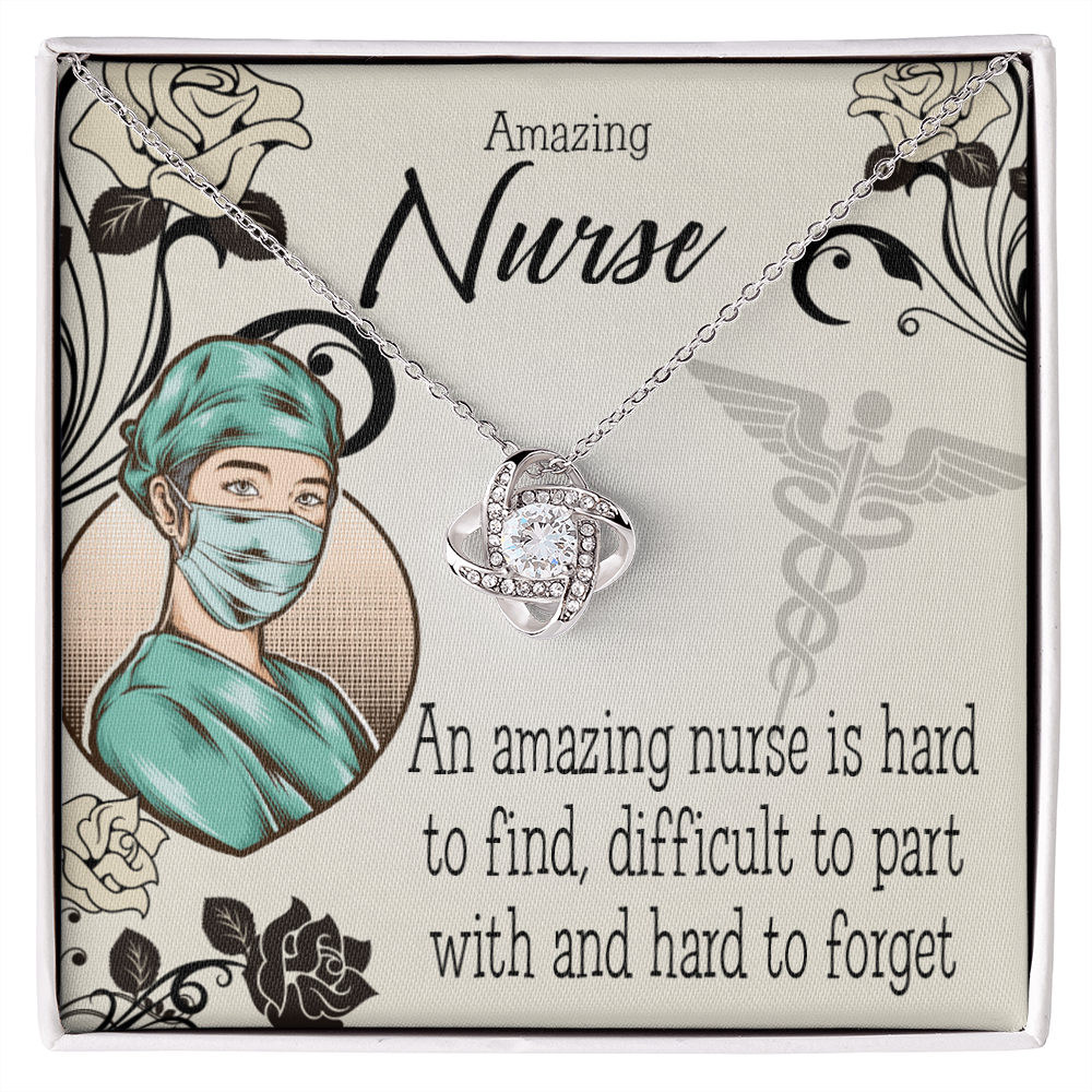 An Amazing Nurse Healthcare Medical Worker Nurse Appreciation Gift Infinity Knot Necklace Message Card-Express Your Love Gifts