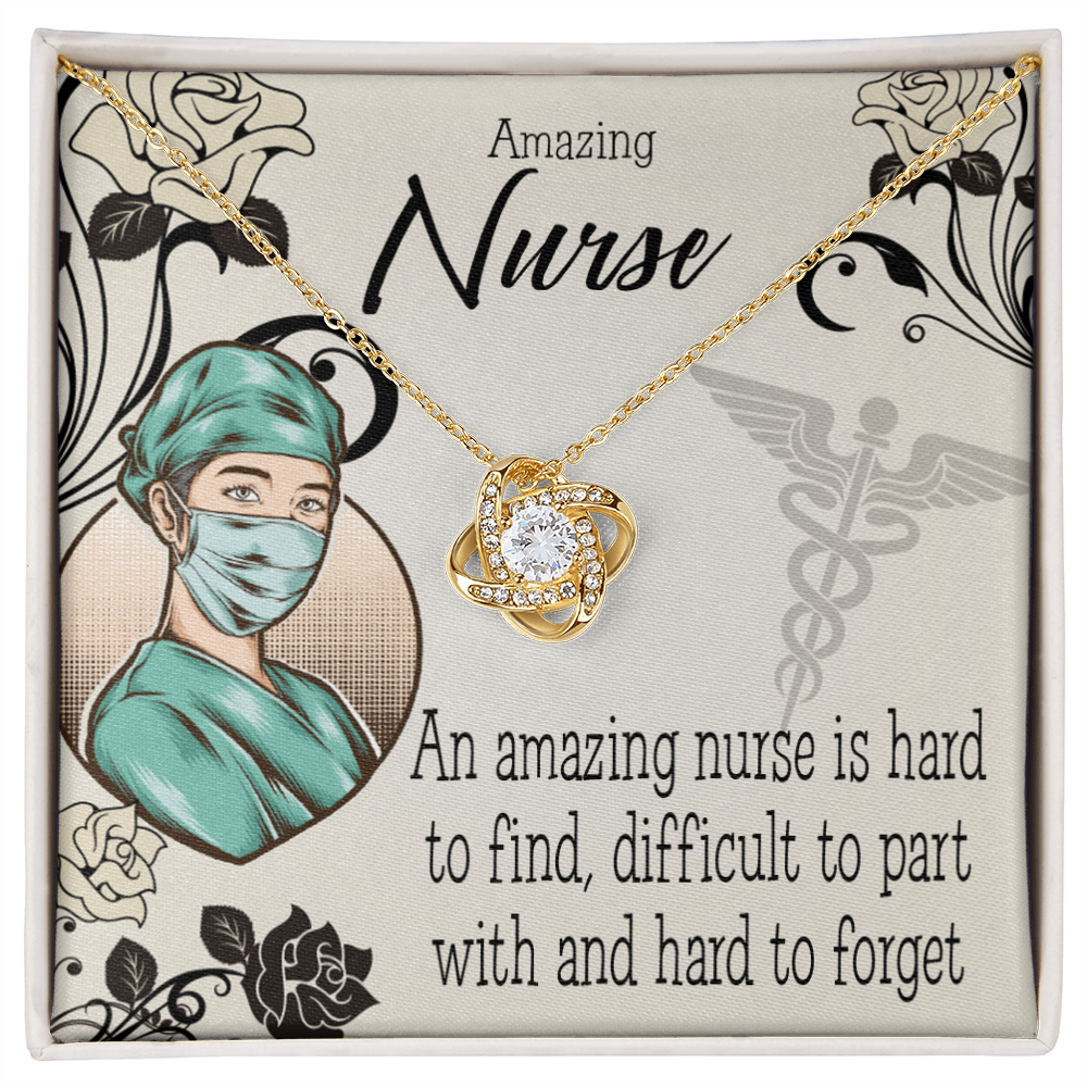 An Amazing Nurse Healthcare Medical Worker Nurse Appreciation Gift Infinity Knot Necklace Message Card-Express Your Love Gifts