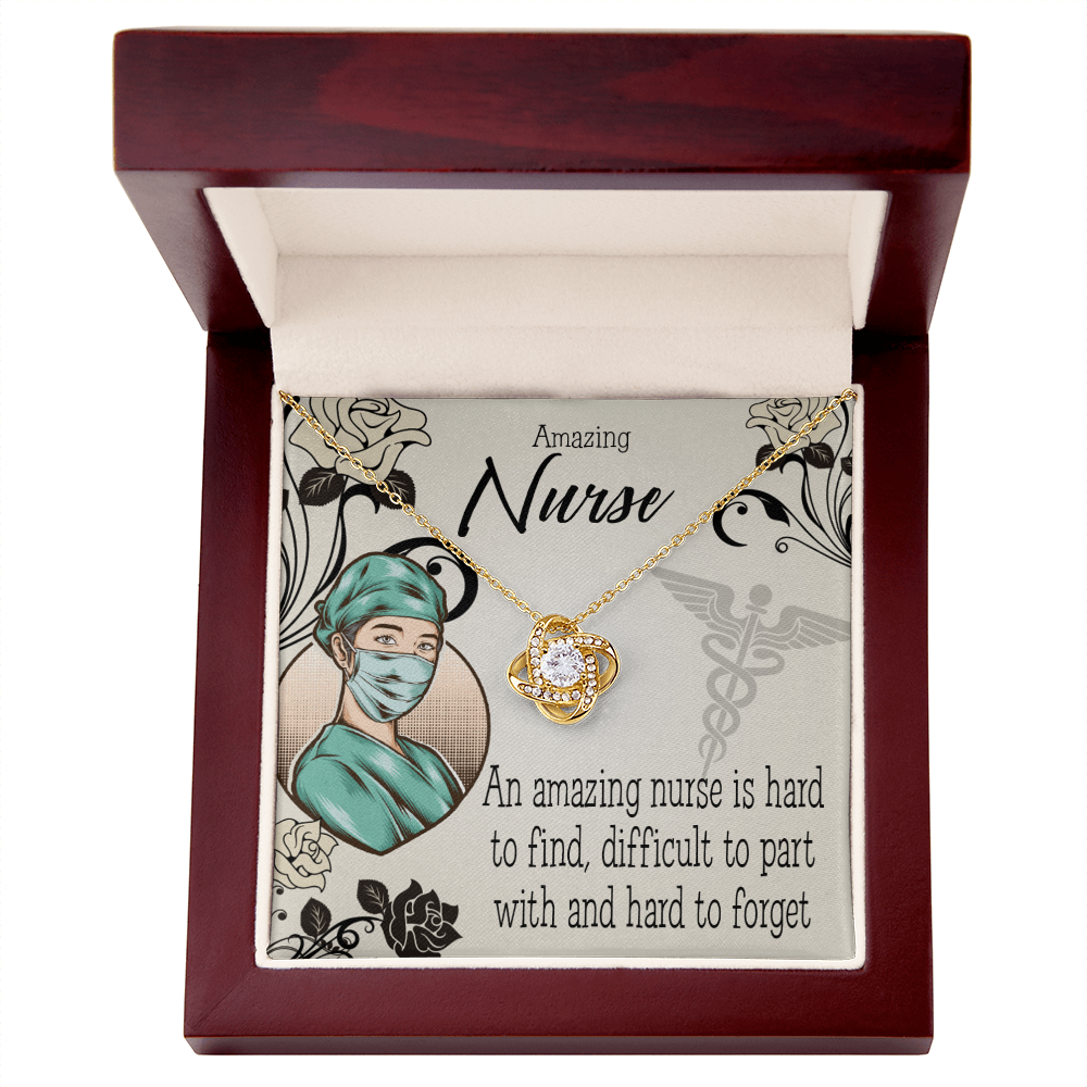 An Amazing Nurse Healthcare Medical Worker Nurse Appreciation Gift Infinity Knot Necklace Message Card-Express Your Love Gifts