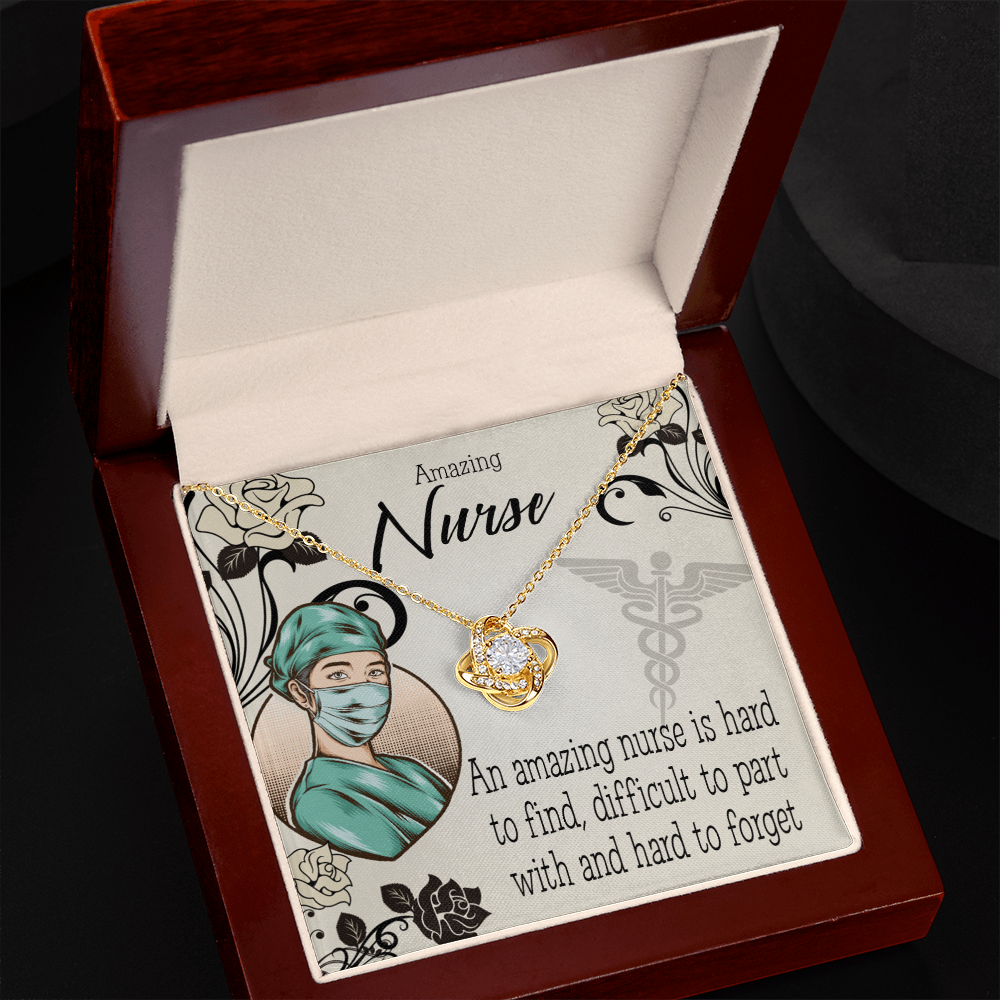 An Amazing Nurse Healthcare Medical Worker Nurse Appreciation Gift Infinity Knot Necklace Message Card-Express Your Love Gifts