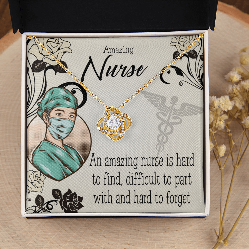 An Amazing Nurse Healthcare Medical Worker Nurse Appreciation Gift Infinity Knot Necklace Message Card-Express Your Love Gifts