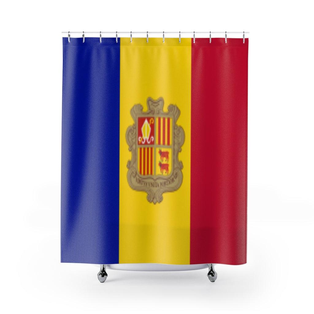 Andorra Flag Stylish Design 71&quot; x 74&quot; Elegant Waterproof Shower Curtain for a Spa-like Bathroom Paradise Exceptional Craftsmanship-Express Your Love Gifts