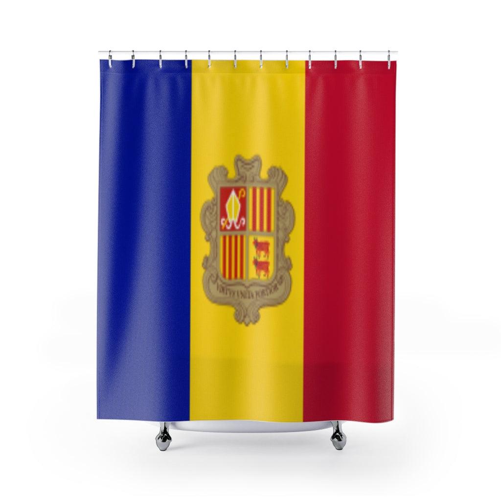 Andorra Flag Stylish Design 71" x 74" Elegant Waterproof Shower Curtain for a Spa-like Bathroom Paradise Exceptional Craftsmanship-Express Your Love Gifts