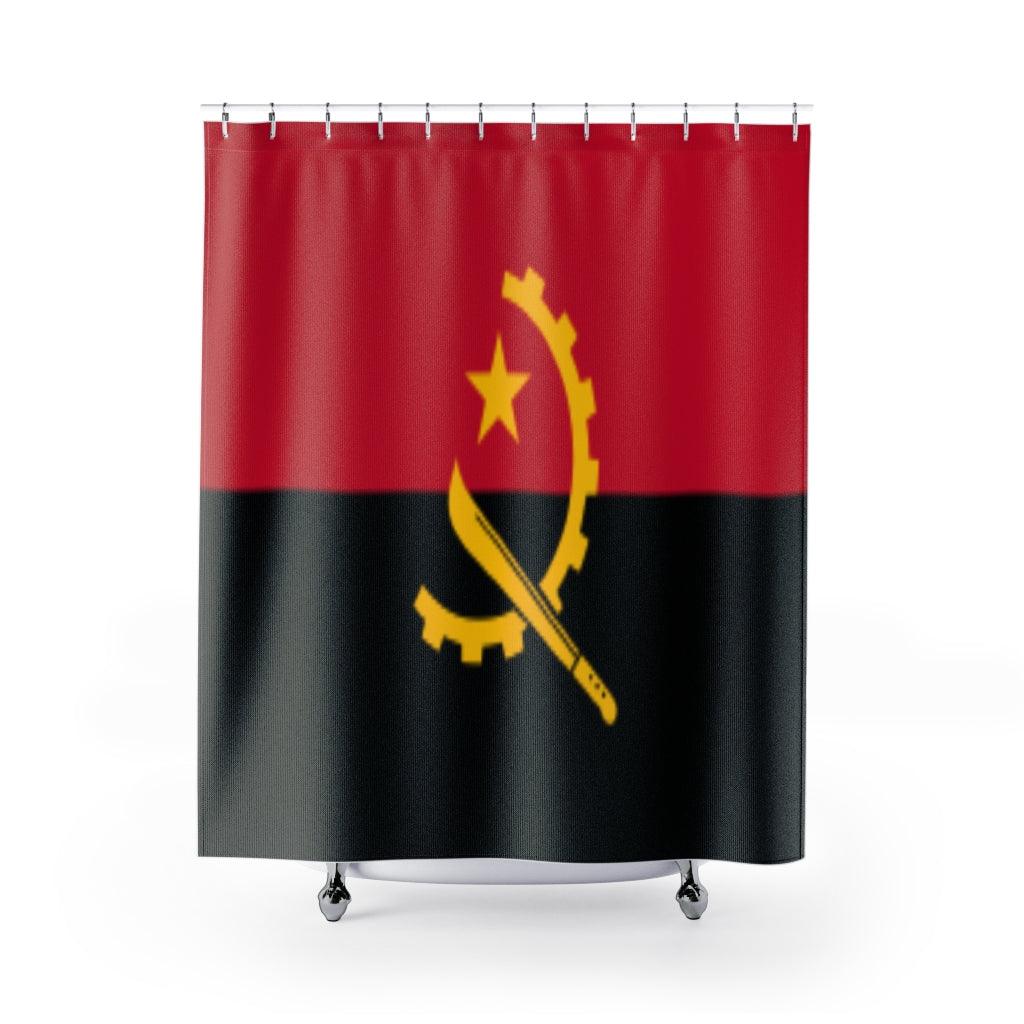 Angola Flag Stylish Design 71&quot; x 74&quot; Elegant Waterproof Shower Curtain for a Spa-like Bathroom Paradise Exceptional Craftsmanship-Express Your Love Gifts