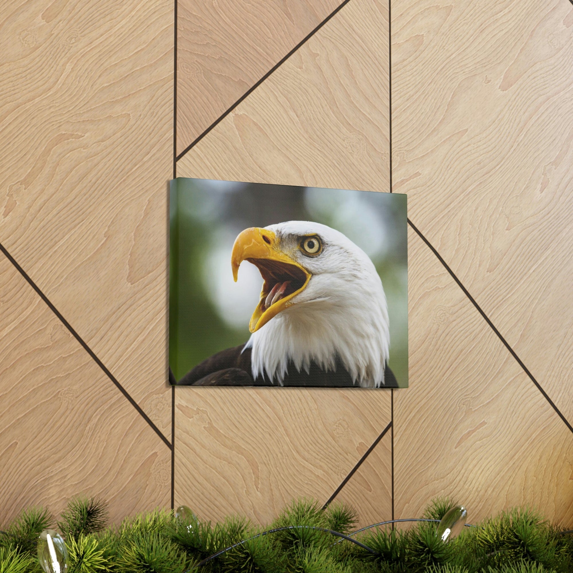 Scripture Walls Angry Bald Eagle Print Animal Wall Art Wildlife Canvas Prints Wall Art Ready to Hang Unframed-Express Your Love Gifts