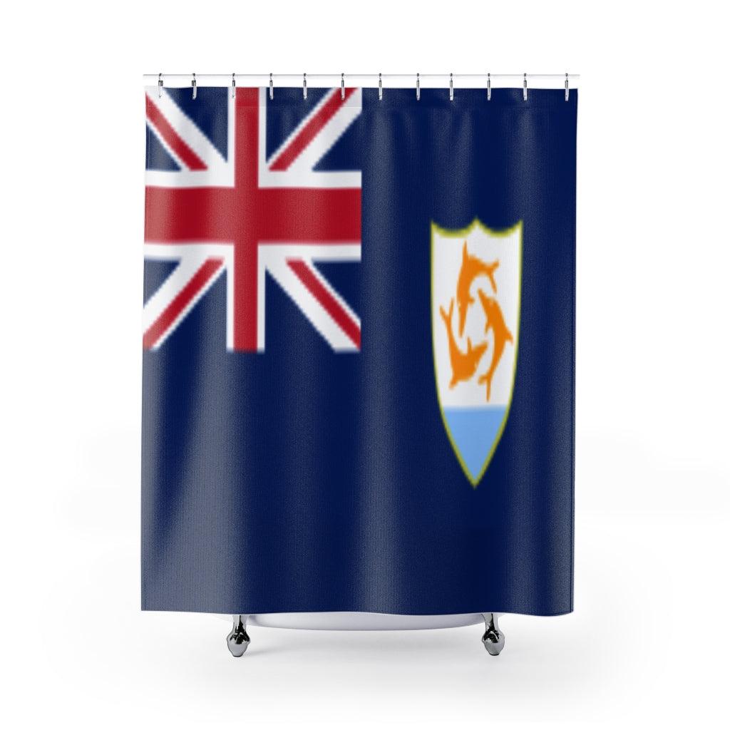 Anguilla Flag Stylish Design 71&quot; x 74&quot; Elegant Waterproof Shower Curtain for a Spa-like Bathroom Paradise Exceptional Craftsmanship-Express Your Love Gifts