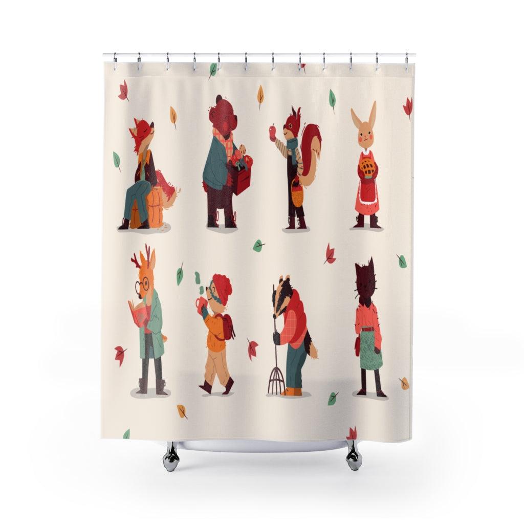 Animal Autumn Character Stylish Design 71&quot; x 74&quot; Elegant Waterproof Shower Curtain for a Spa-like Bathroom Paradise Exceptional Craftsmanship-Express Your Love Gifts