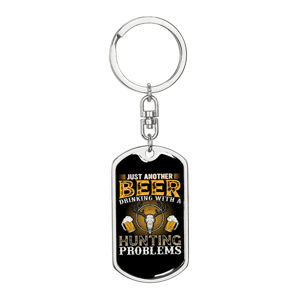 Another Beer Hunter'S Keychain Gift Stainless Steel or 18k Gold Dog Tag Keyring-Express Your Love Gifts