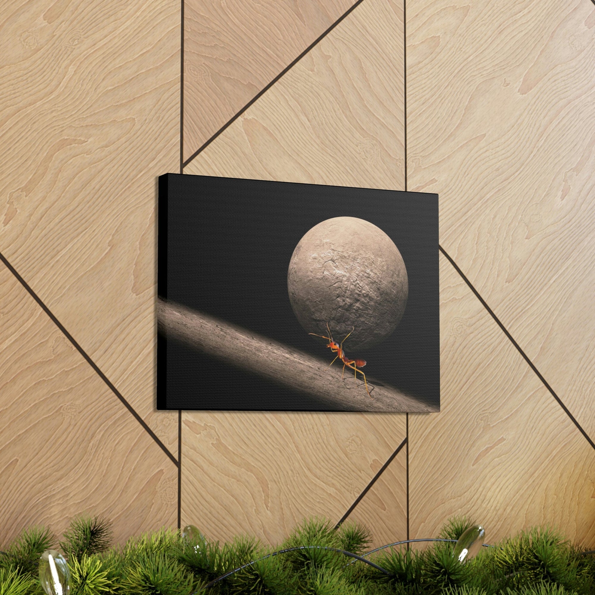 Ant Trying To Carry Huge Stone Ant Carrying Wall Art Ready To Hang Unframed-Express Your Love Gifts