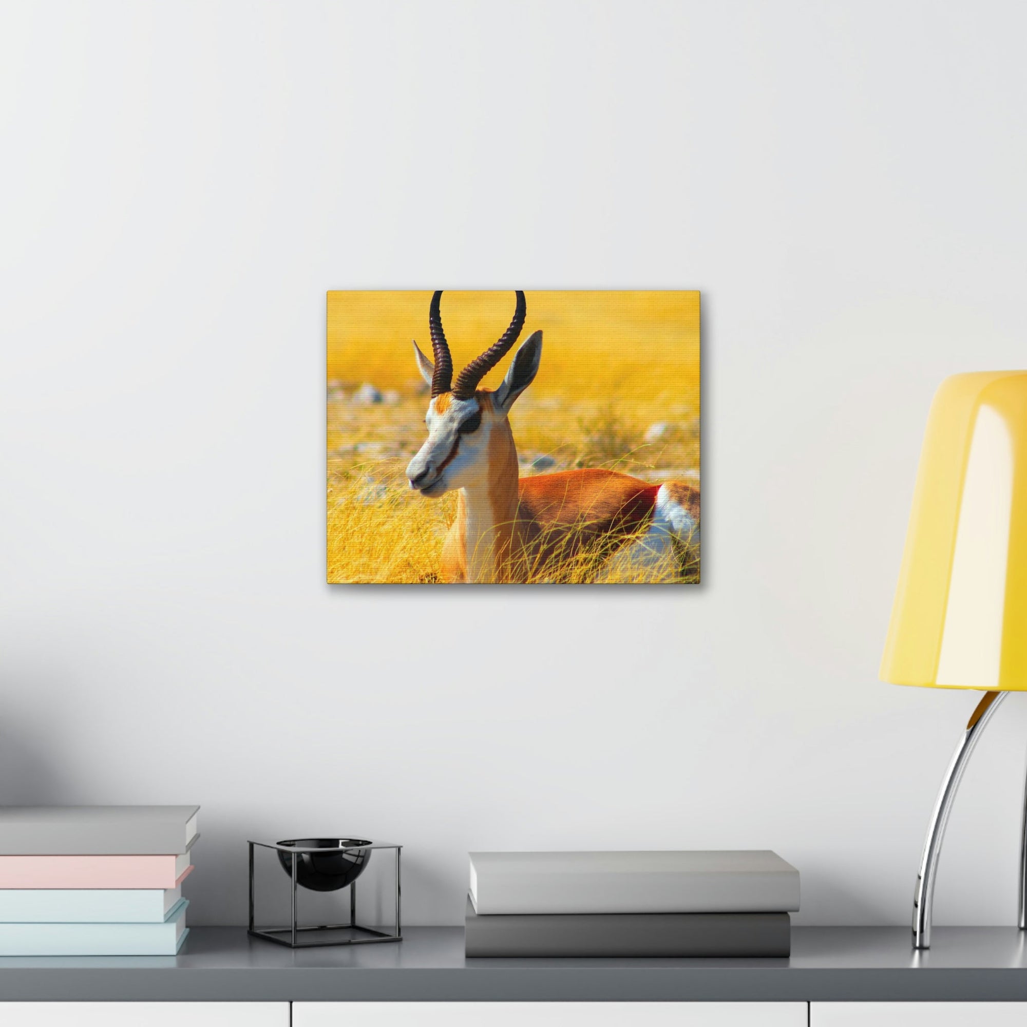 Antelope In Tall Yellow Grass Antelope Wild African Outside Wall Art Ready To Hang Unframed-Express Your Love Gifts