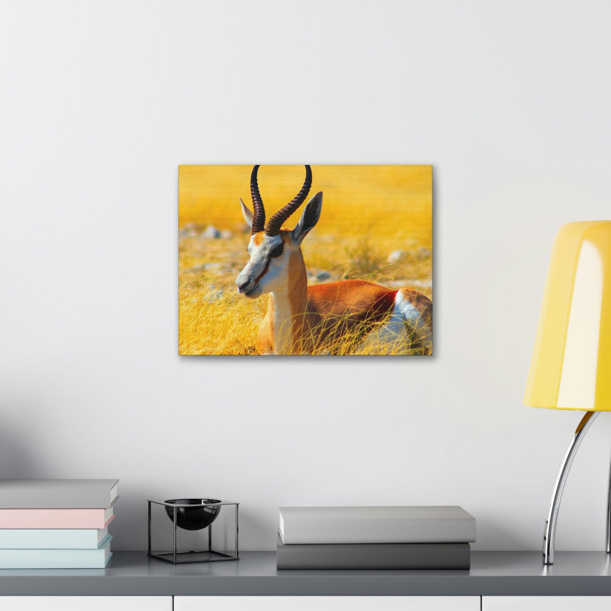 Antelope In Tall Yellow Grass Antelope Wild African Outside Wall Art Ready To Hang Unframed-Express Your Love Gifts