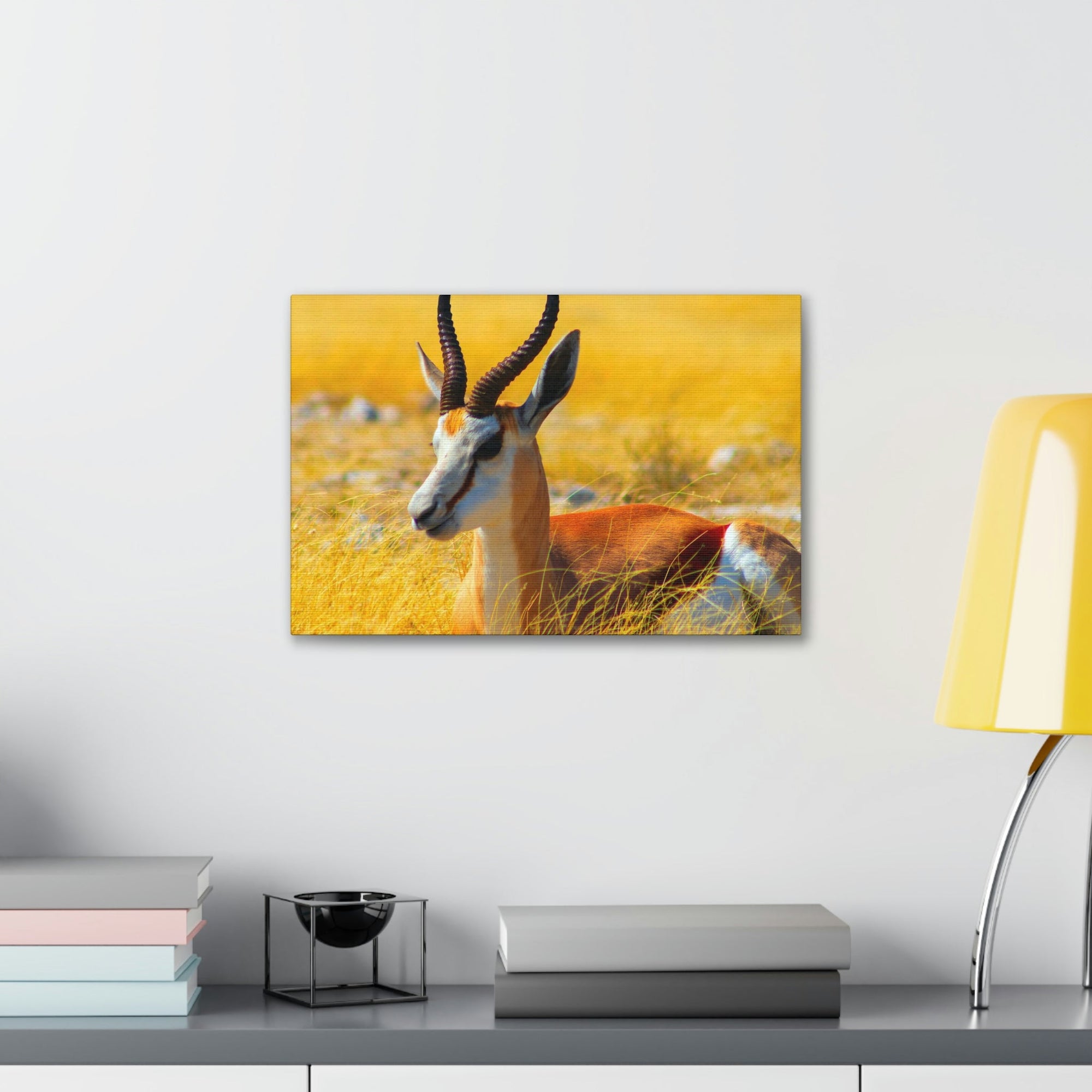 Antelope In Tall Yellow Grass Antelope Wild African Outside Wall Art Ready To Hang Unframed-Express Your Love Gifts