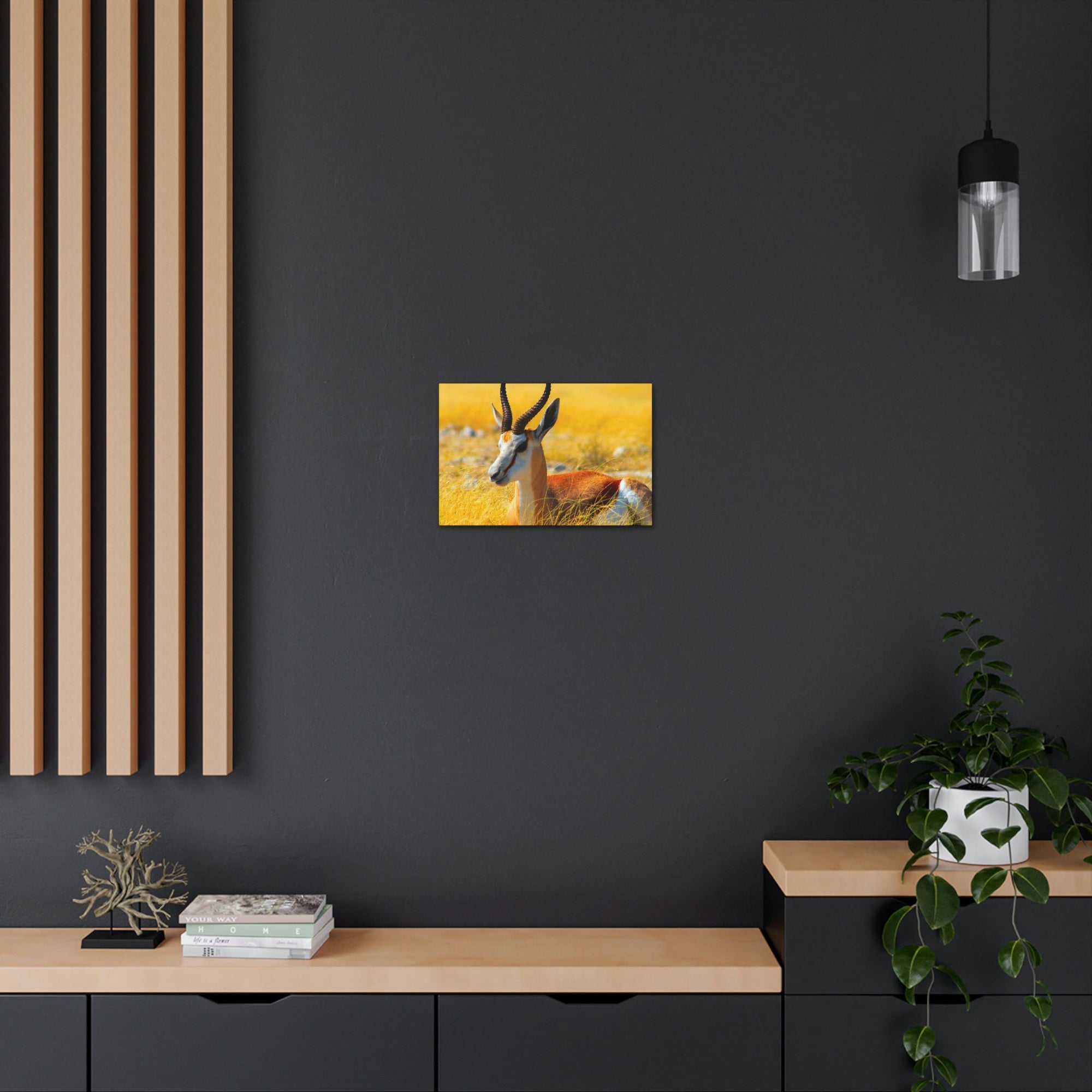 Antelope In Tall Yellow Grass Antelope Wild African Outside Wall Art Ready To Hang Unframed-Express Your Love Gifts