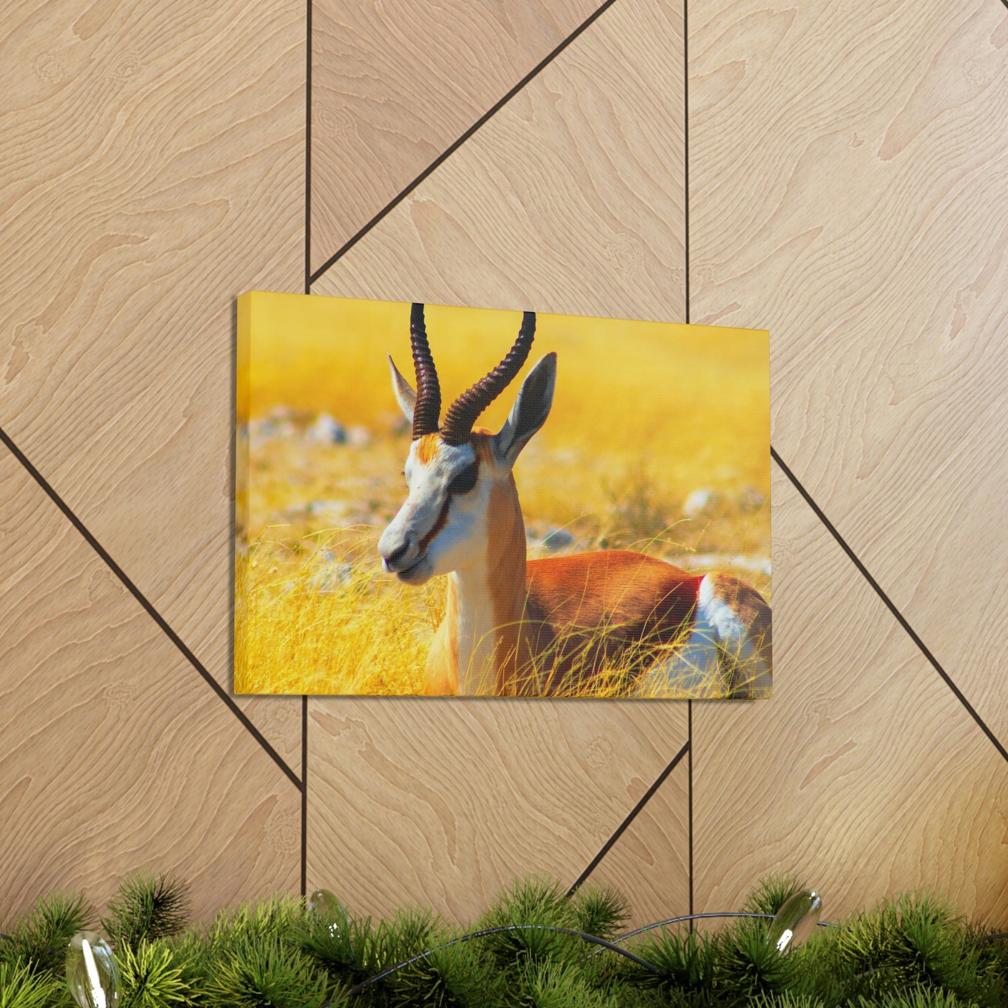 Antelope In Tall Yellow Grass Antelope Wild African Outside Wall Art Ready To Hang Unframed-Express Your Love Gifts