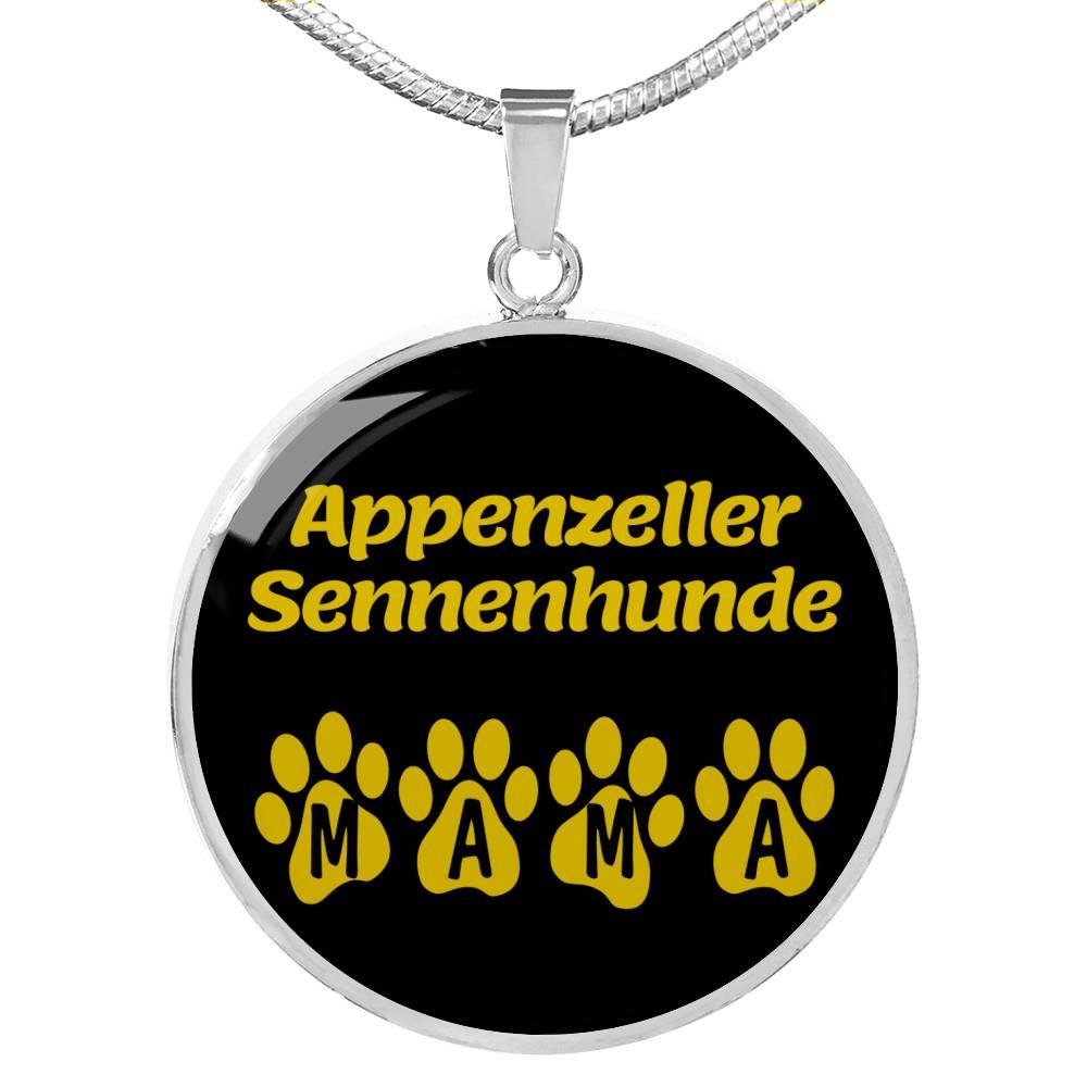 Appenzeller Sennenhunde Mama Circle Necklace Stainless Steel or 18k Gold 18-22" Dog Owner Lover-Express Your Love Gifts