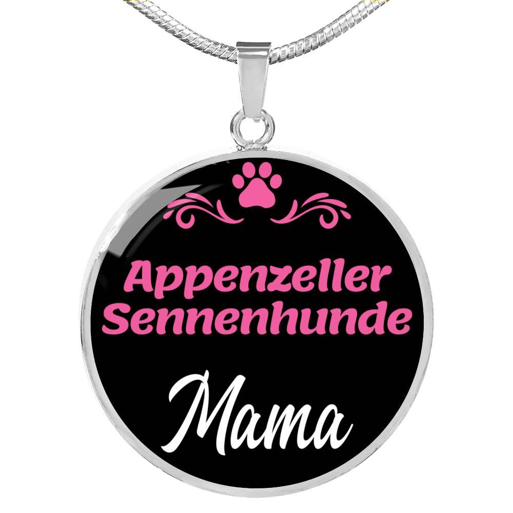 Appenzeller Sennenhunde Mama Necklace Circle Pendant Stainless Steel or 18k Gold 18-22" Dog Mom Pendant-Express Your Love Gifts