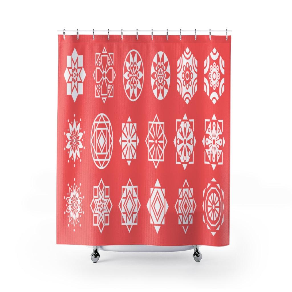 Arabic White Geometric Stylish Design 71&quot; x 74&quot; Elegant Waterproof Shower Curtain for a Spa-like Bathroom Paradise Exceptional Craftsmanship-Express Your Love Gifts