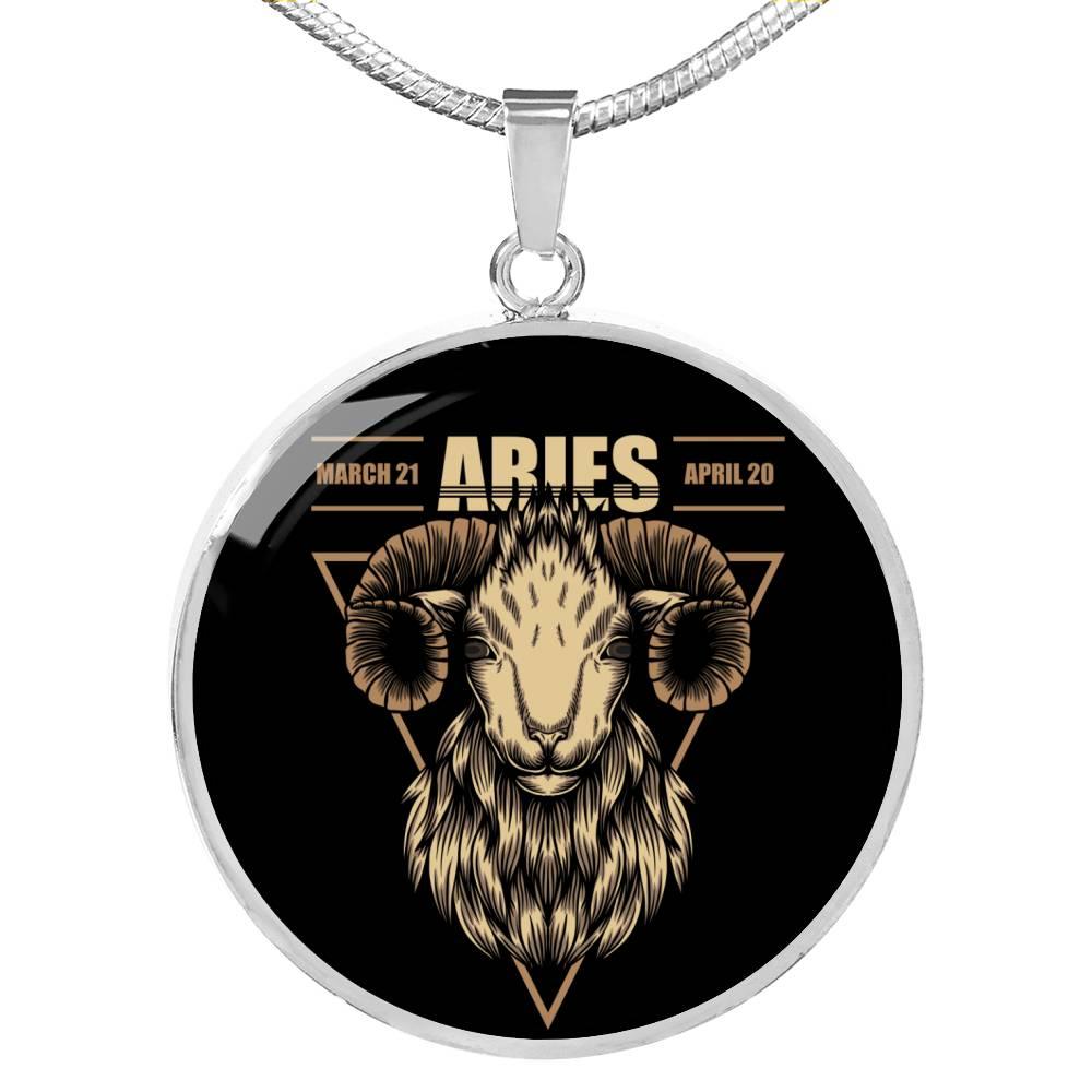 Aries Astrological Zodiac Sign Necklace Stainless Steel or 18k Gold 18-22"-Express Your Love Gifts