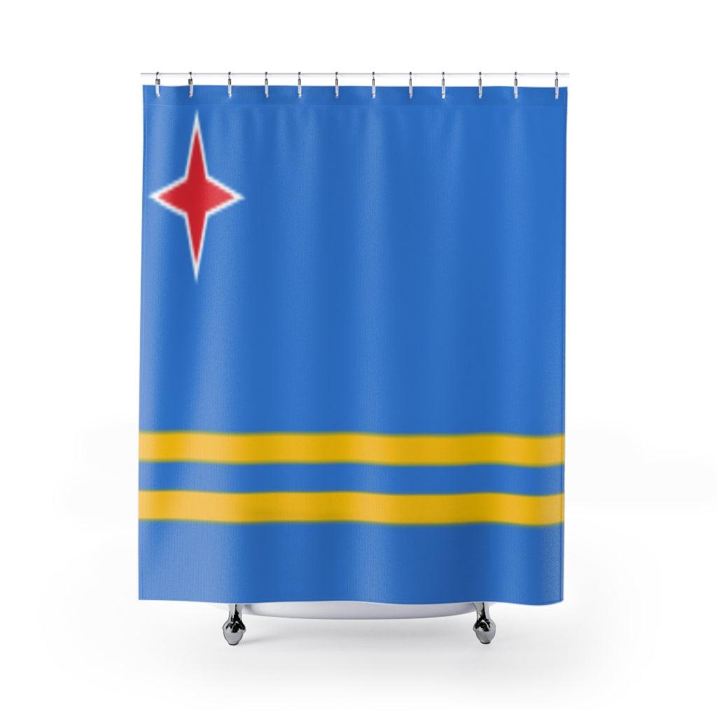 Aruba Flag Stylish Design 71&quot; x 74&quot; Elegant Waterproof Shower Curtain for a Spa-like Bathroom Paradise Exceptional Craftsmanship-Express Your Love Gifts