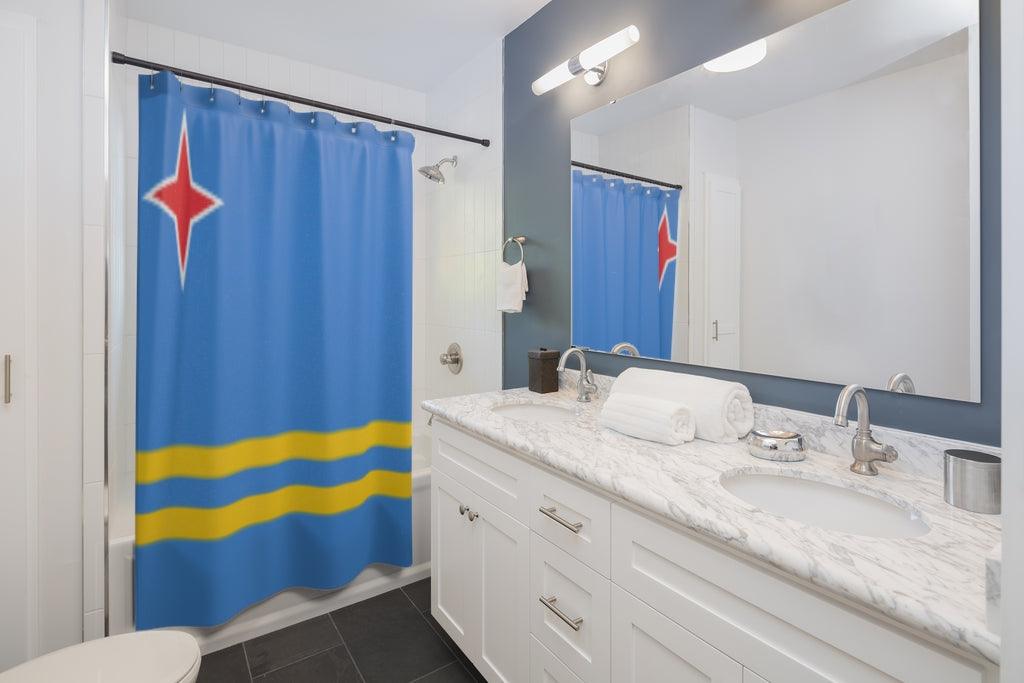 Aruba Flag Stylish Design 71" x 74" Elegant Waterproof Shower Curtain for a Spa-like Bathroom Paradise Exceptional Craftsmanship-Express Your Love Gifts