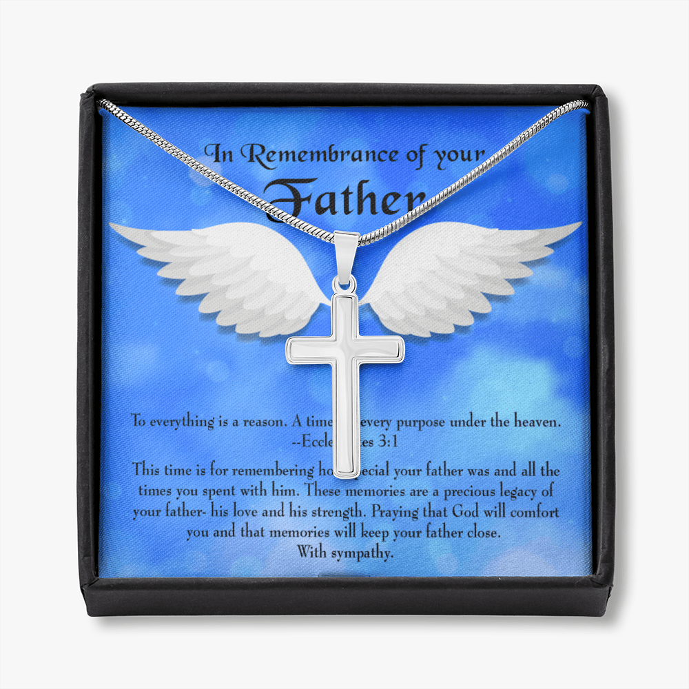 As You Honor Your Father Dad Memorial Gift Dad Memorial Cross Necklace Sympathy Gift Loss of Father Condolence Message Card-Express Your Love Gifts