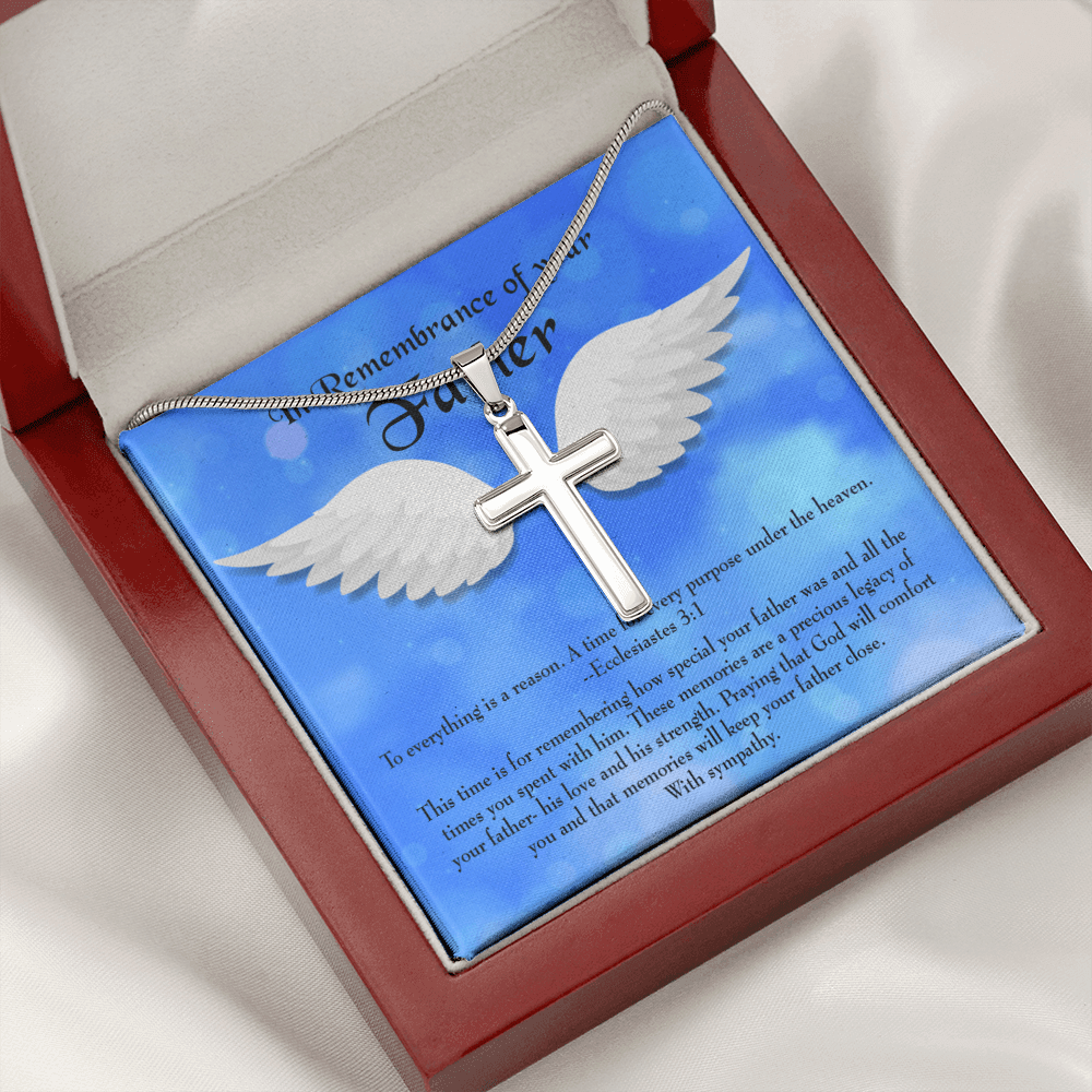 As You Honor Your Father Dad Memorial Gift Dad Memorial Cross Necklace Sympathy Gift Loss of Father Condolence Message Card-Express Your Love Gifts