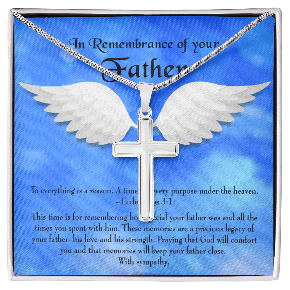 As You Honor Your Father Dad Memorial Gift Dad Memorial Cross Necklace Sympathy Gift Loss of Father Condolence Message Card-Express Your Love Gifts