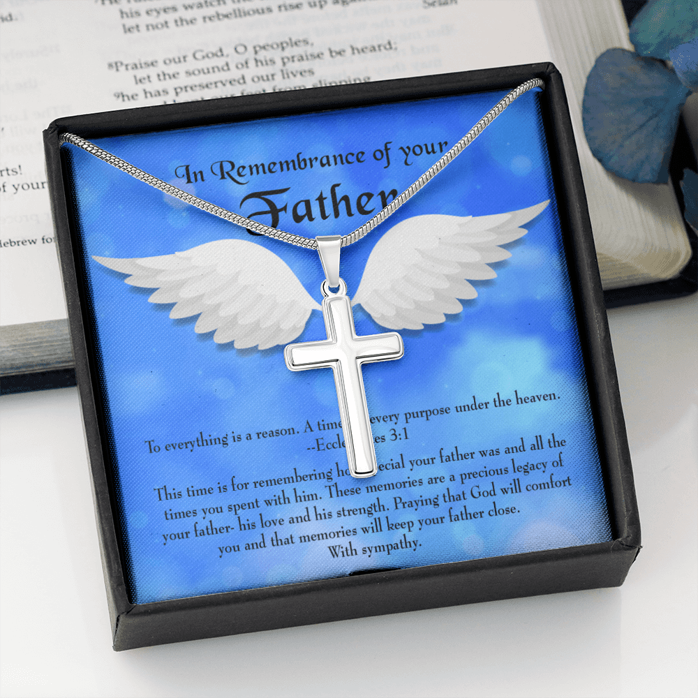 As You Honor Your Father Dad Memorial Gift Dad Memorial Cross Necklace Sympathy Gift Loss of Father Condolence Message Card-Express Your Love Gifts