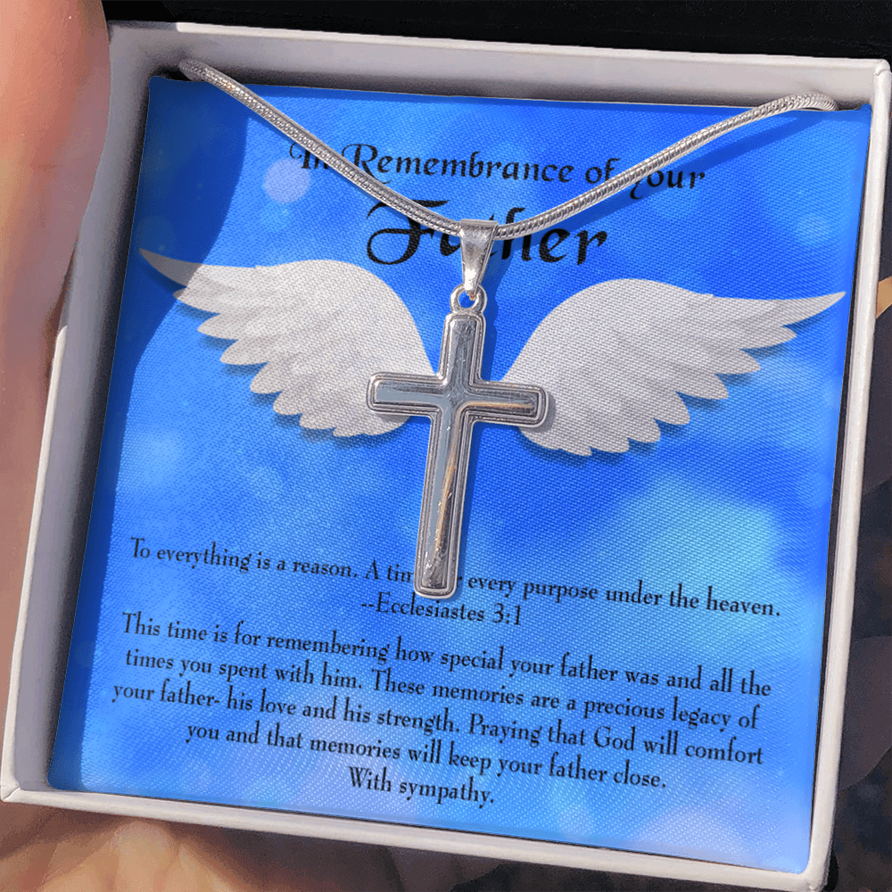 As You Honor Your Father Dad Memorial Gift Dad Memorial Cross Necklace Sympathy Gift Loss of Father Condolence Message Card-Express Your Love Gifts