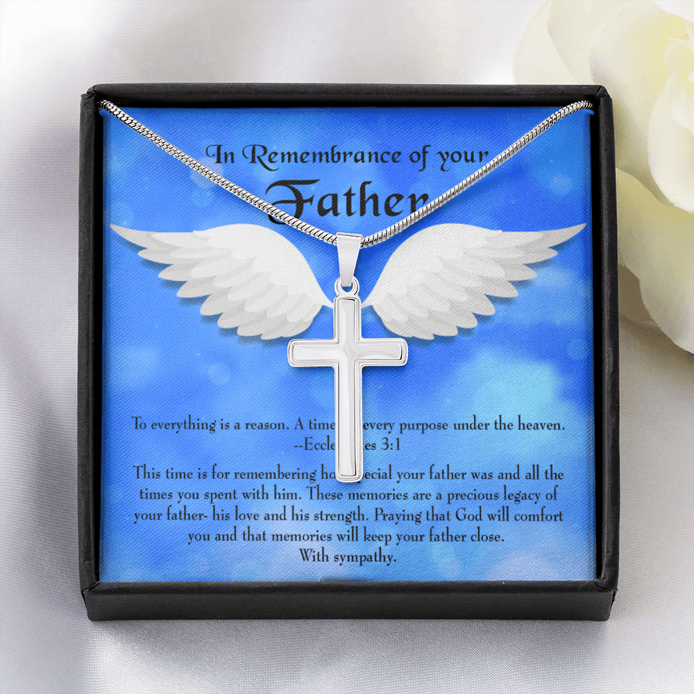 As You Honor Your Father Dad Memorial Gift Dad Memorial Cross Necklace Sympathy Gift Loss of Father Condolence Message Card-Express Your Love Gifts