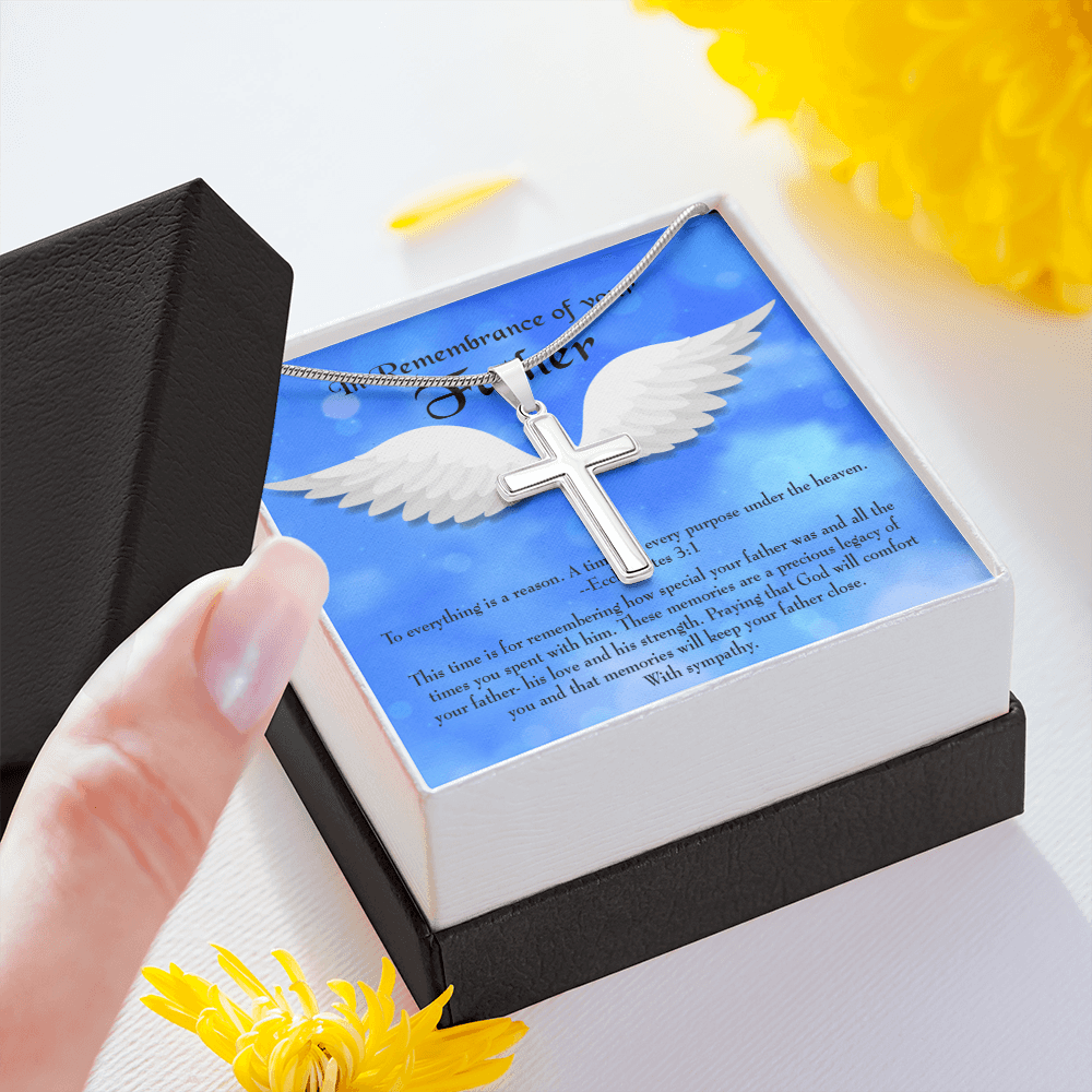 As You Honor Your Father Dad Memorial Gift Dad Memorial Cross Necklace Sympathy Gift Loss of Father Condolence Message Card-Express Your Love Gifts