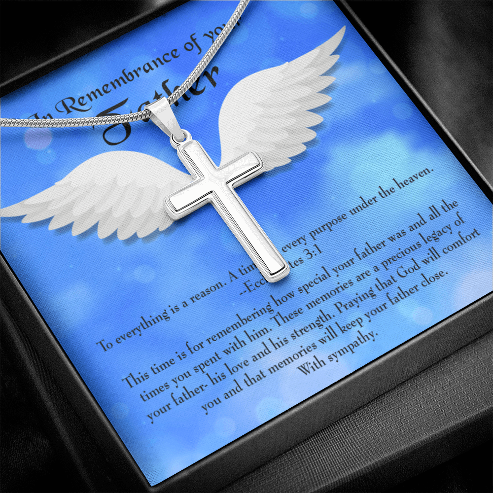 As You Honor Your Father Dad Memorial Gift Dad Memorial Cross Necklace Sympathy Gift Loss of Father Condolence Message Card-Express Your Love Gifts