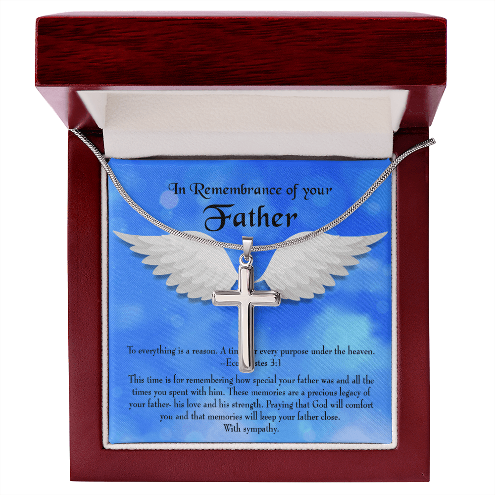 As You Honor Your Father Dad Memorial Gift Dad Memorial Cross Necklace Sympathy Gift Loss of Father Condolence Message Card-Express Your Love Gifts