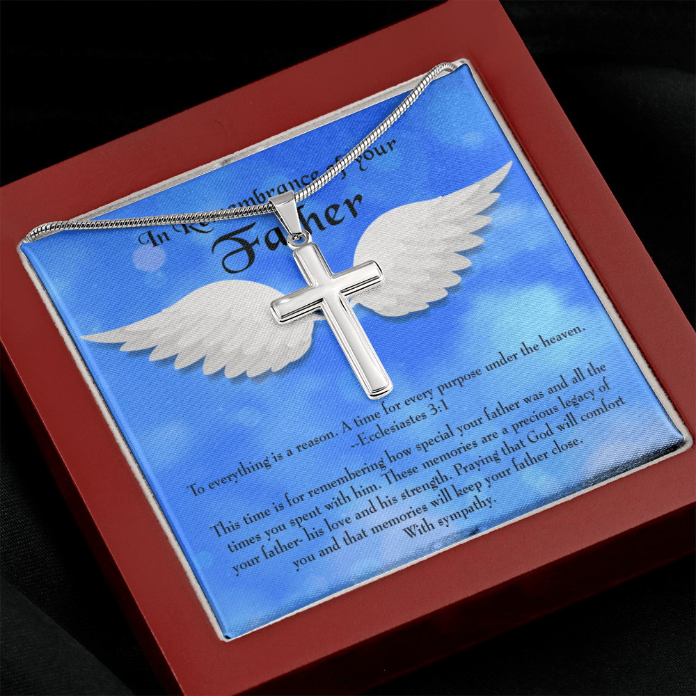 As You Honor Your Father Dad Memorial Gift Dad Memorial Cross Necklace Sympathy Gift Loss of Father Condolence Message Card-Express Your Love Gifts