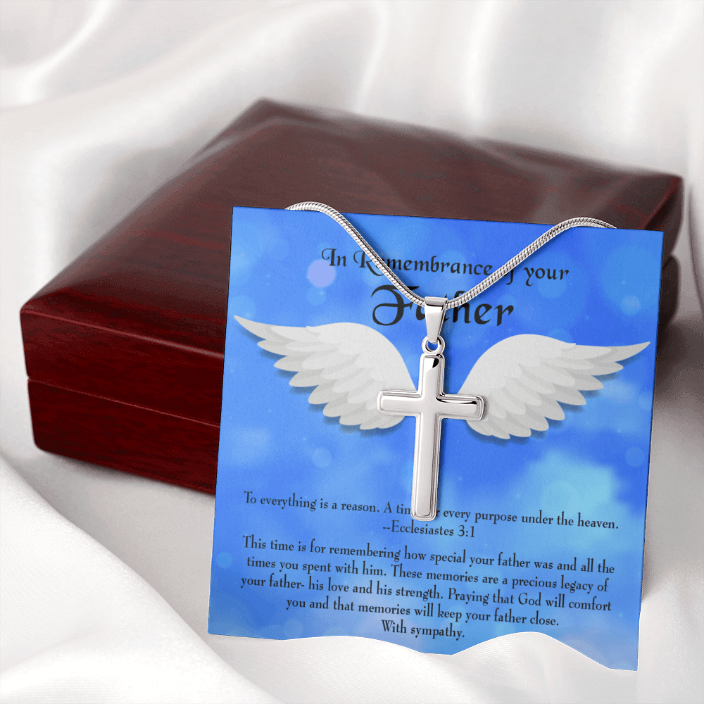 As You Honor Your Father Dad Memorial Gift Dad Memorial Cross Necklace Sympathy Gift Loss of Father Condolence Message Card-Express Your Love Gifts