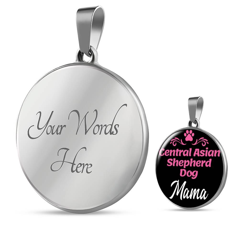 Asian Shepherd Dog Mama Necklace Circle Pendant Stainless Steel or 18k Gold 18-22" Dog Mom Pendant-Express Your Love Gifts