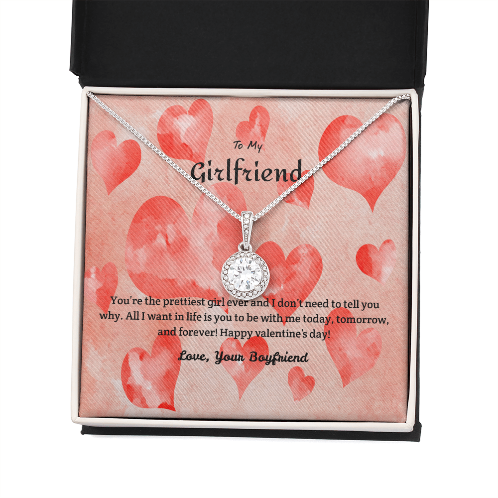 To My Girlfriend Valentines Gift Prettiest Girld Ever Eternal Union Necklace-Express Your Love Gifts
