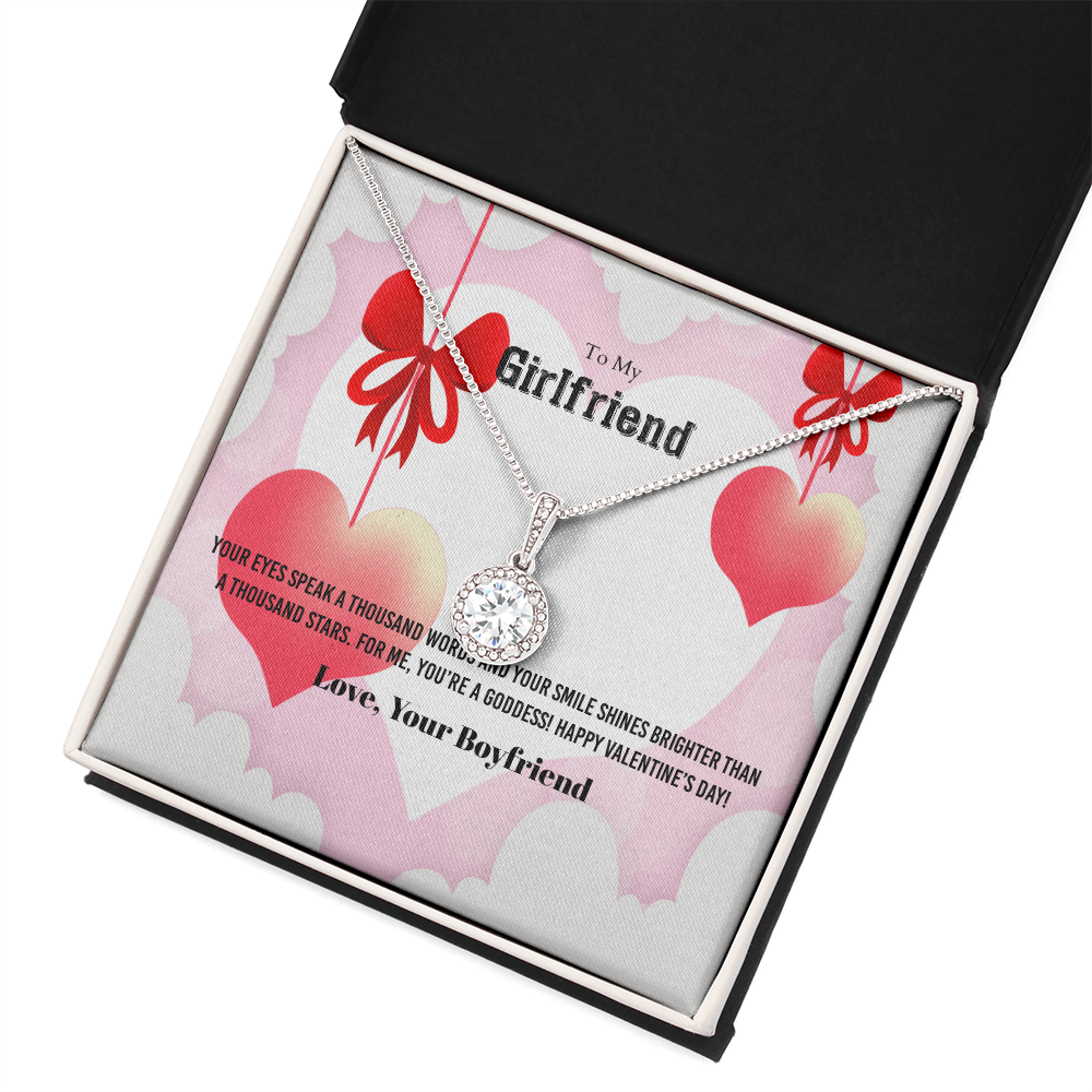 To My Girlfriend Valentines Gift Your Eyes Speak a Thousand Word Eternal Union Necklace-Express Your Love Gifts