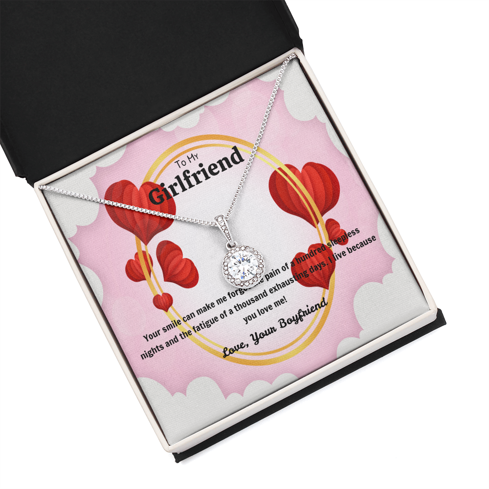 To My Girlfriend Valentines Gift Your Smile Forget the Pain Eternal Union Necklace-Express Your Love Gifts