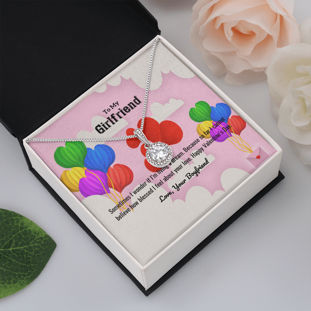 To My Girlfriend Valentines Gift Living a Dream Balloon Eternal Union Necklace-Express Your Love Gifts