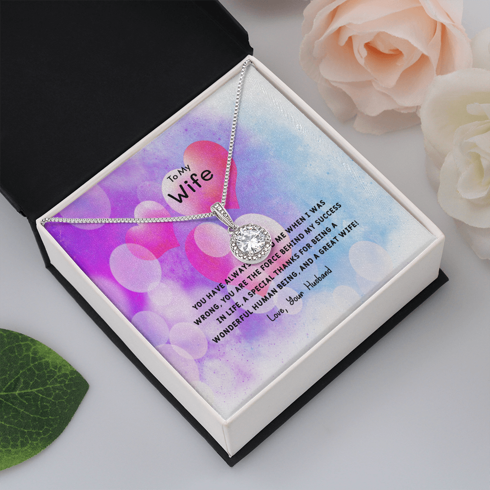 Wife Valentines Gift The Force Behind My Success Eternal Union Necklace-Express Your Love Gifts