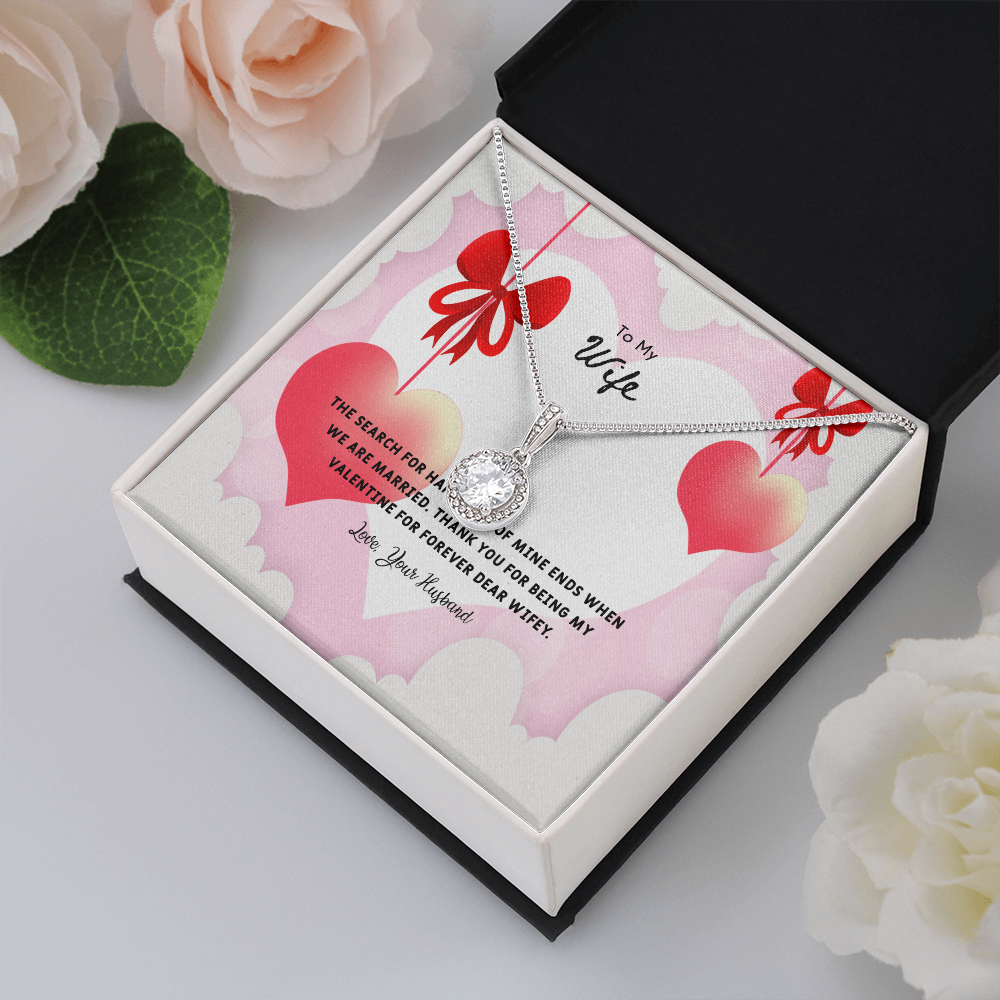 Wife Valentines Gift Search For Happiness Eternal Union Necklace-Express Your Love Gifts