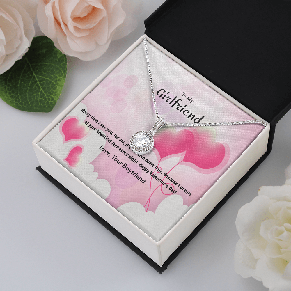 To My Girlfriend Valentines GiftDream Come True Heart Balloon Eternal Union Necklace-Express Your Love Gifts
